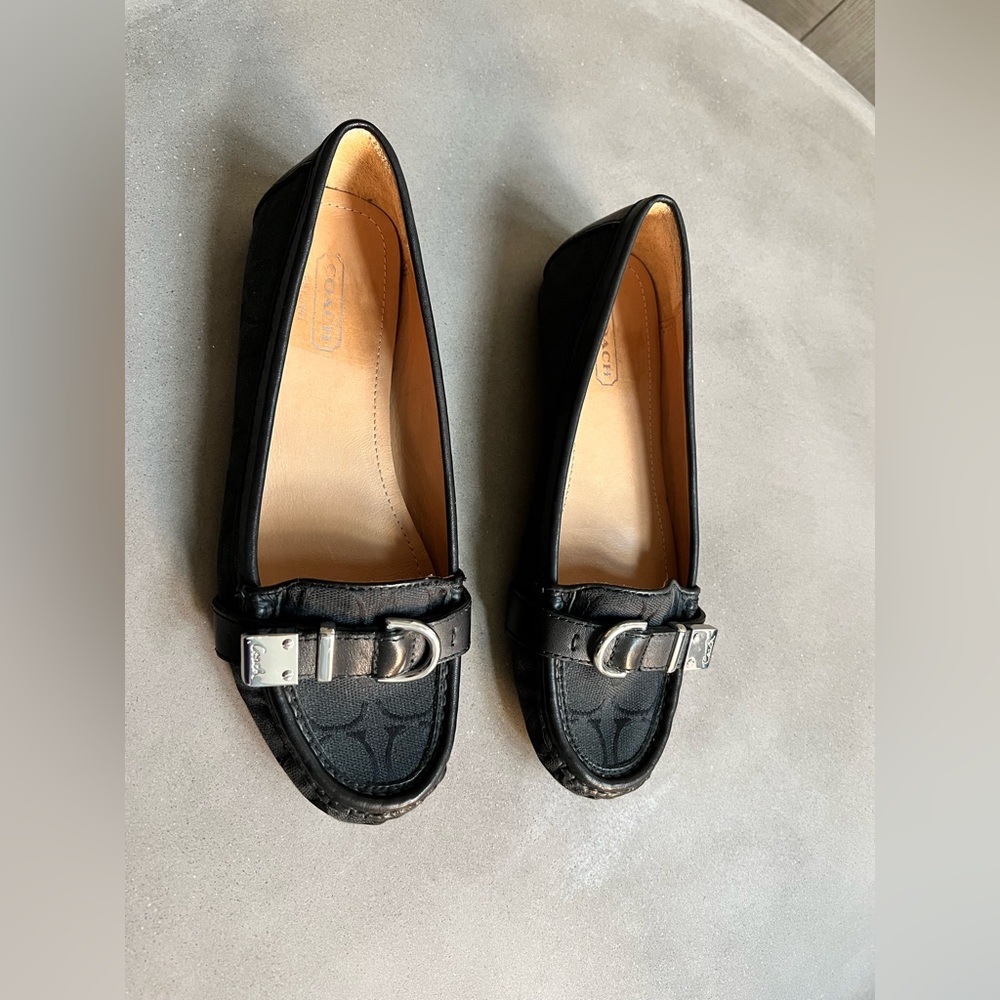 Coach jacquard Flat Shoes loafers Women size 6